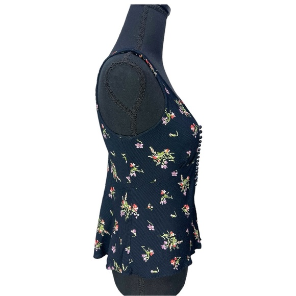 Vintage 90's Betsey Johnson Floral 1/2 button Down Tank Size 10 - Picture 4 of 10